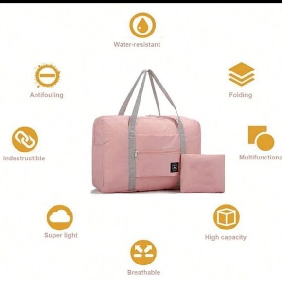NWT Pink/Gray Carry-On Travel Bag Overnight Hospital Weekend Leisure Gym Duffle - Picture 5 of 6